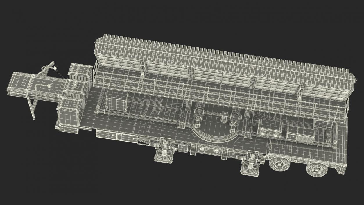 3D Green Pine Radar Station Rigged