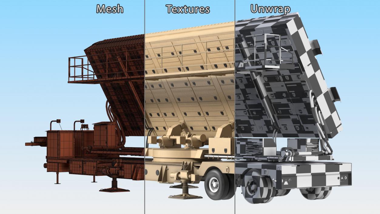 3D Green Pine Radar Station Rigged