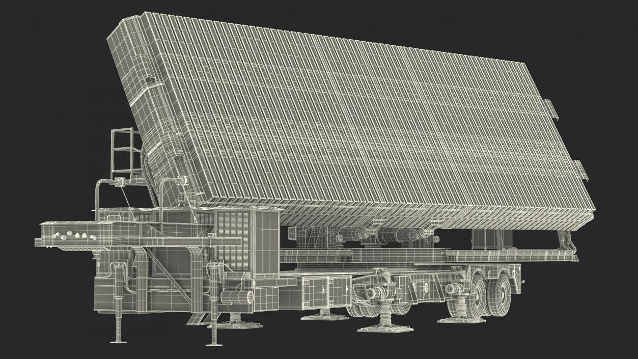 3D Green Pine Radar Station Rigged