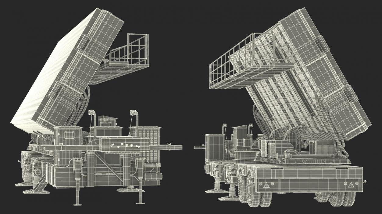 3D Green Pine Radar Station Rigged