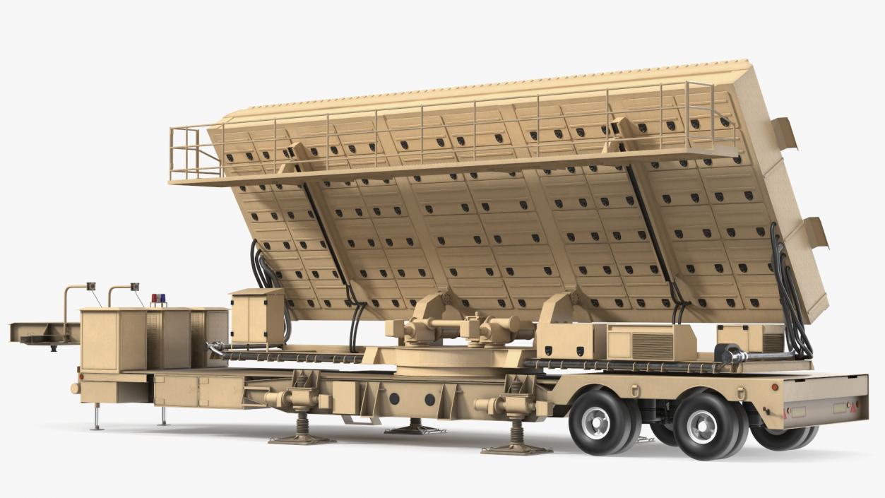 3D Green Pine Radar Station Rigged