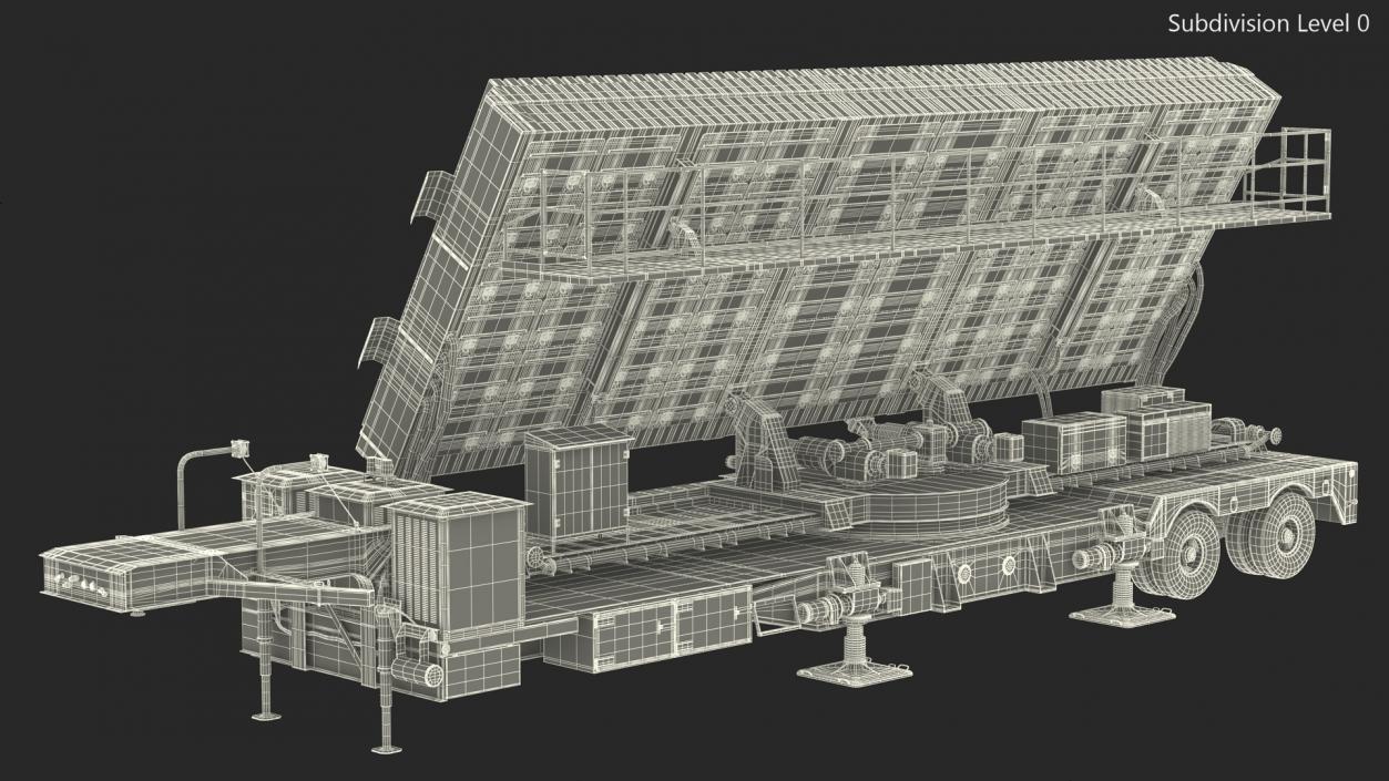 3D Green Pine Radar Station Rigged