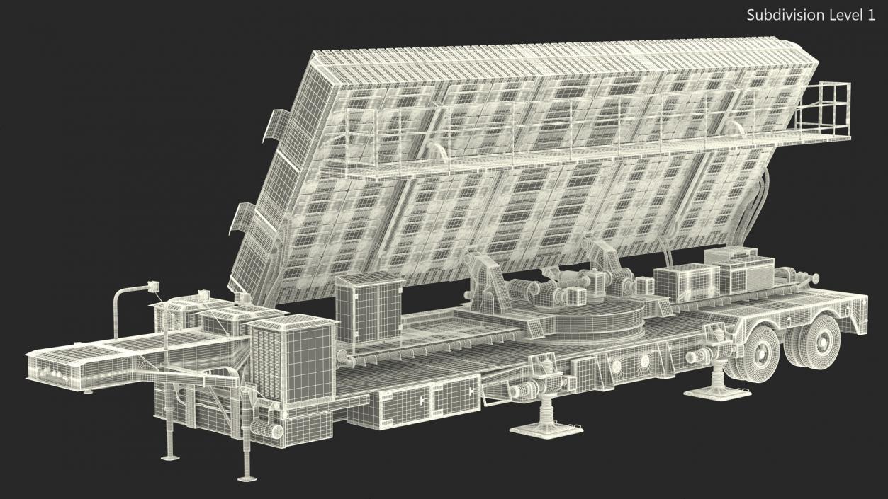 3D Green Pine Radar Station Rigged