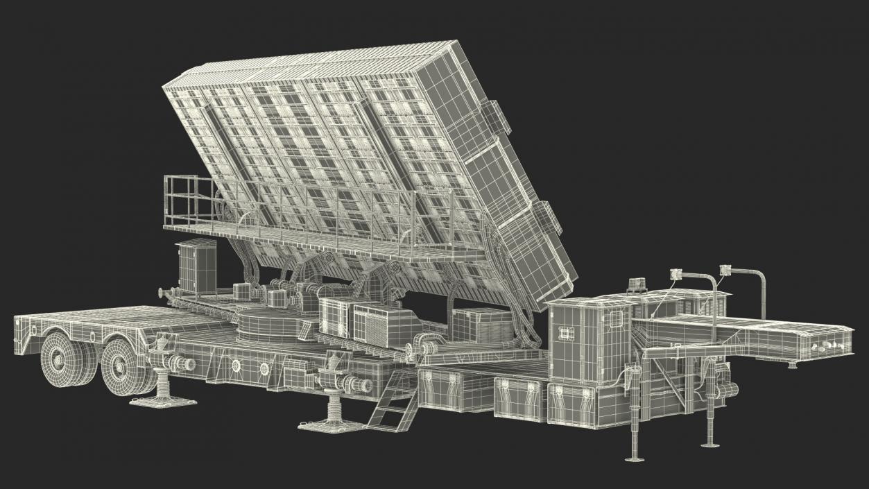 3D Green Pine Radar Station Rigged