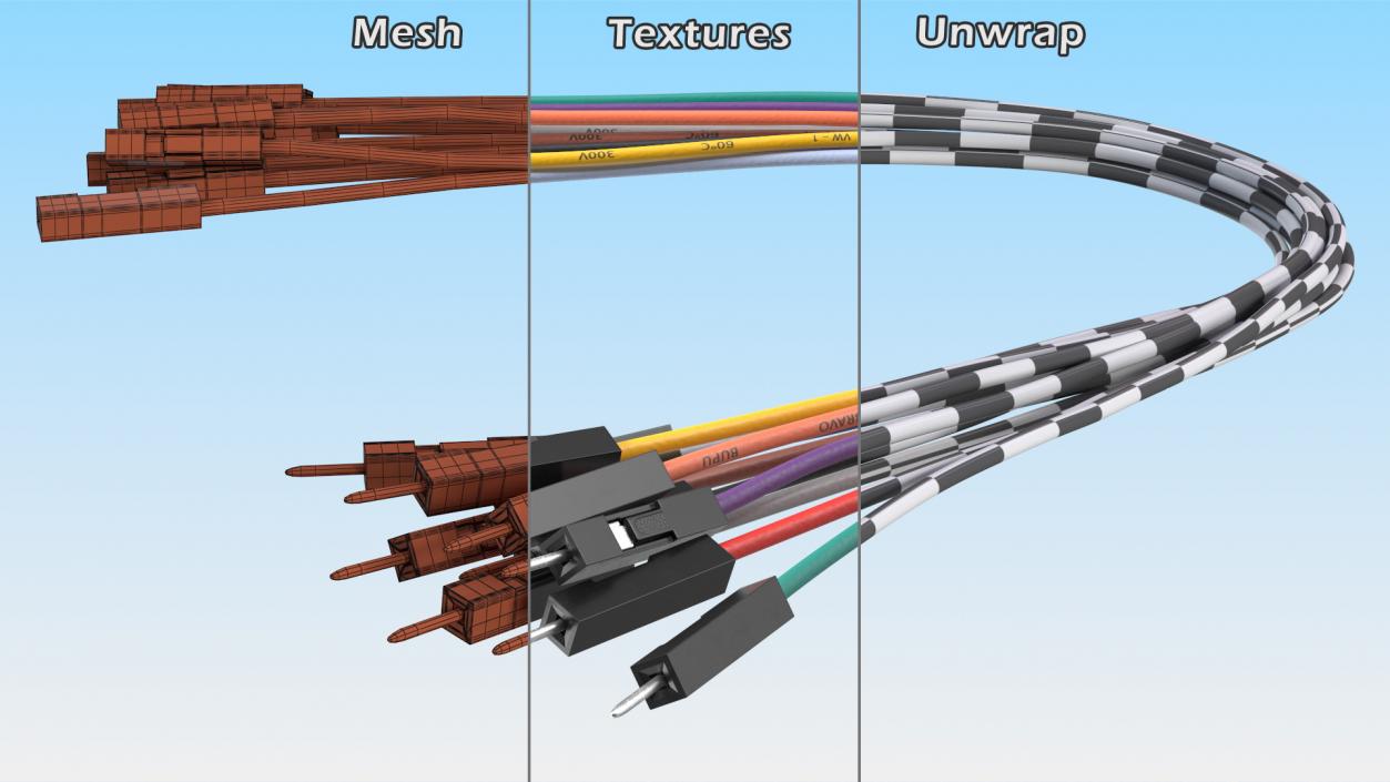 3D Jumper Wires Collection model