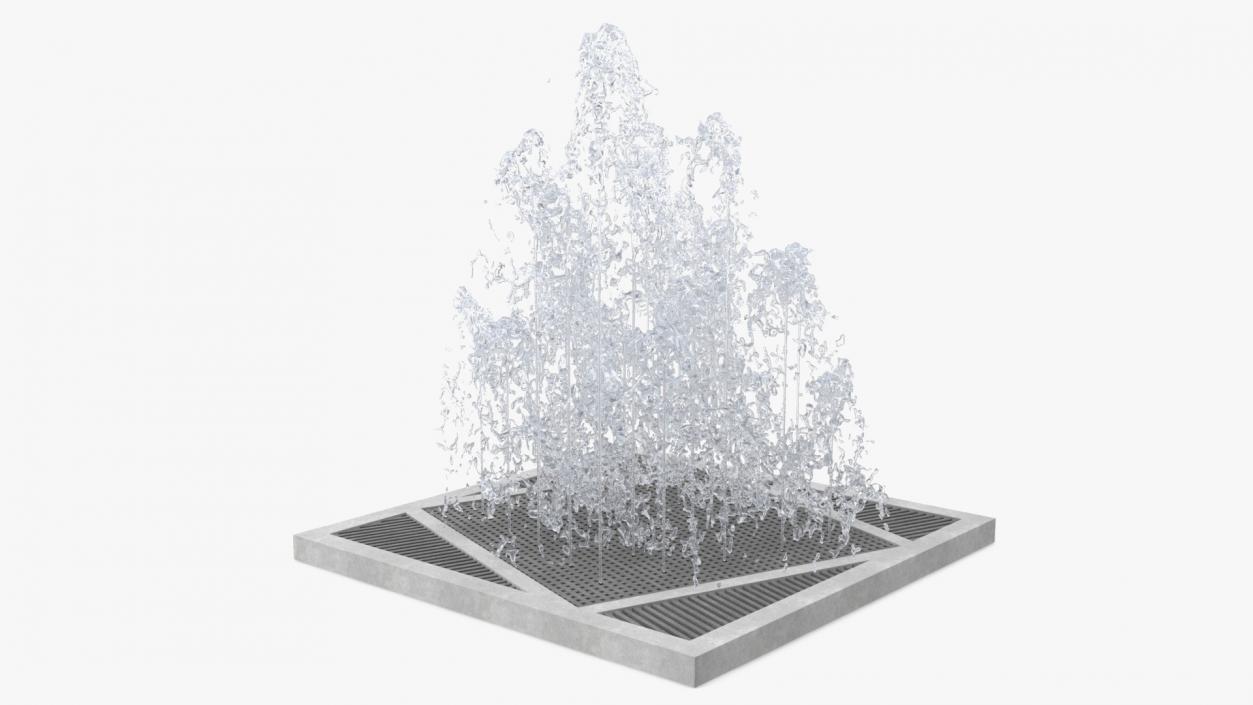 3D model Dry Deck Fountains Square