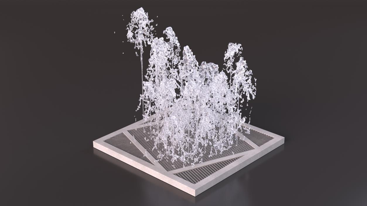 3D model Dry Deck Fountains Square