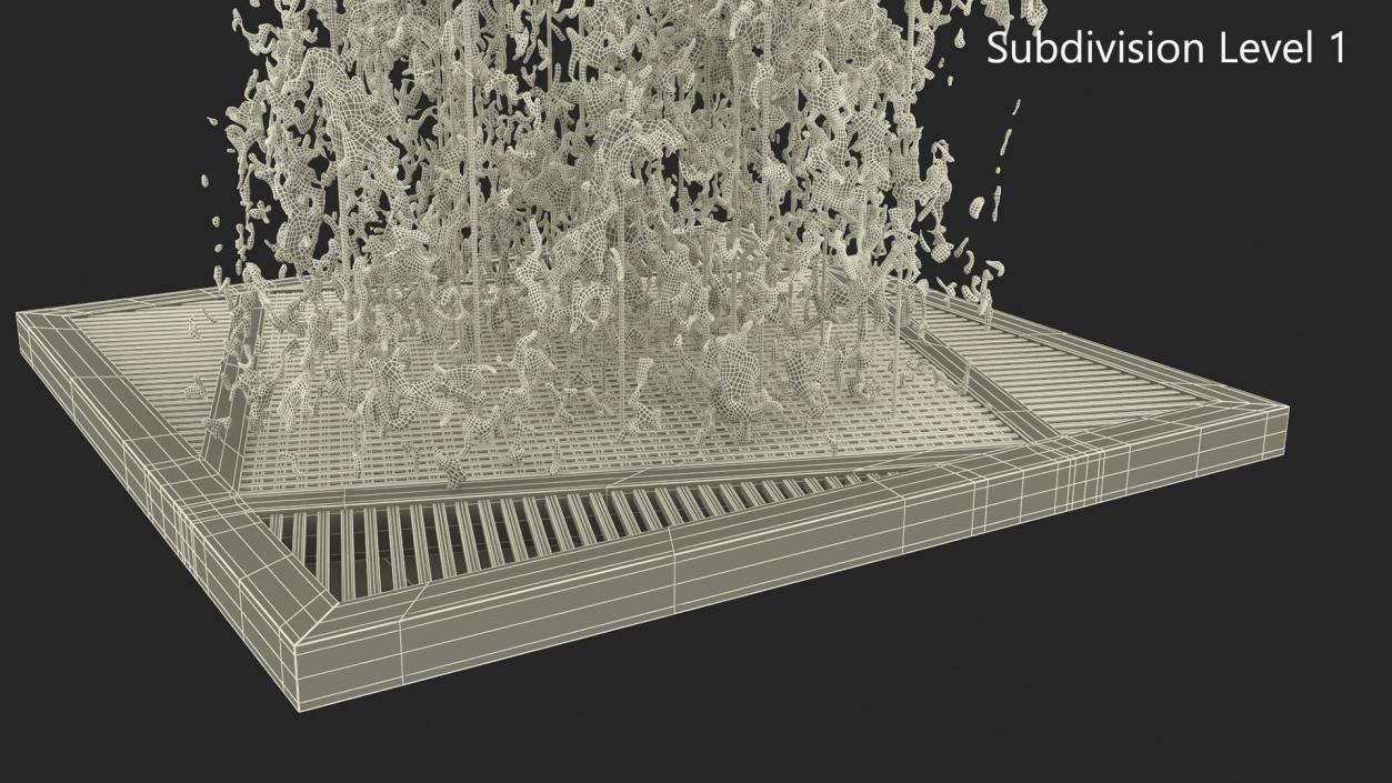 3D model Dry Deck Fountains Square