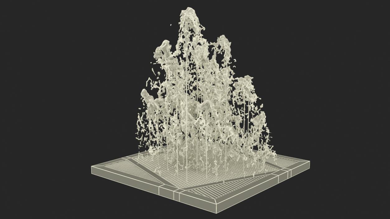 3D model Dry Deck Fountains Square