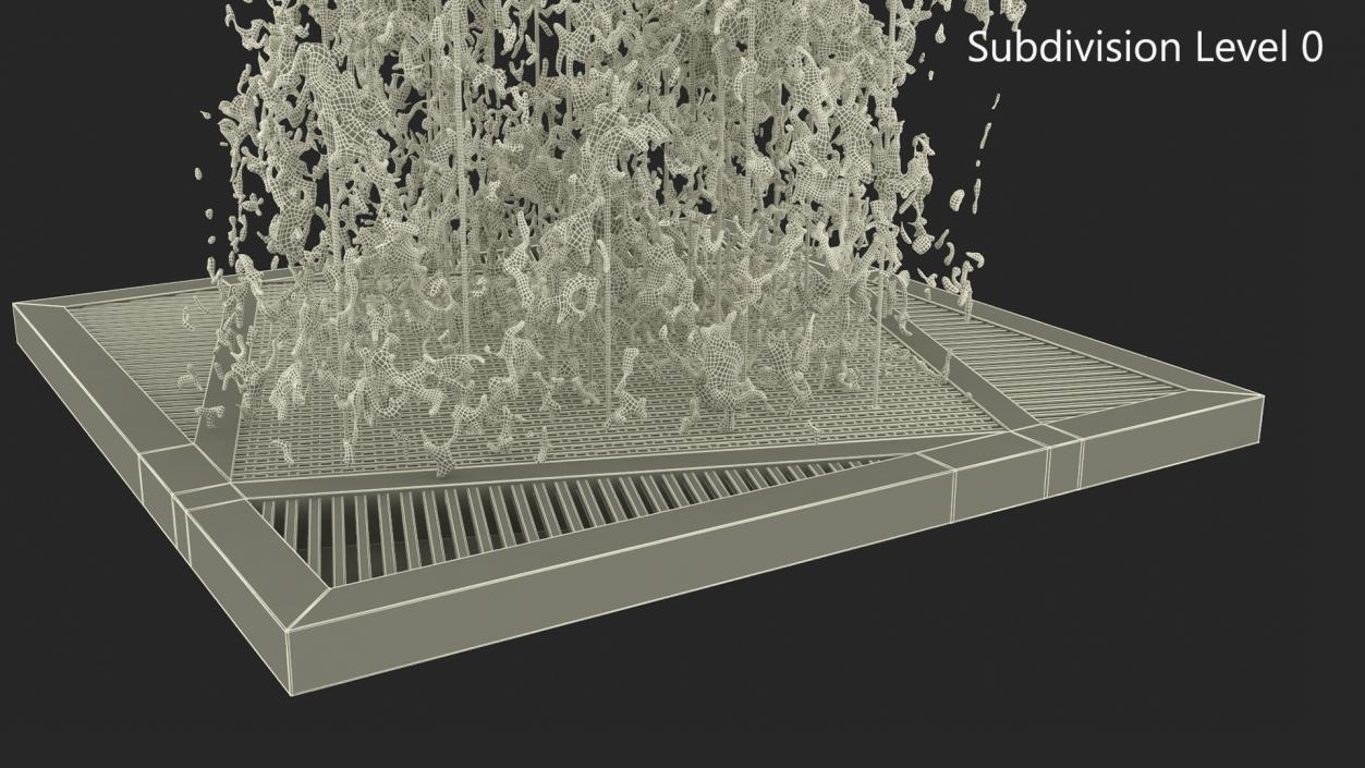 3D model Dry Deck Fountains Square