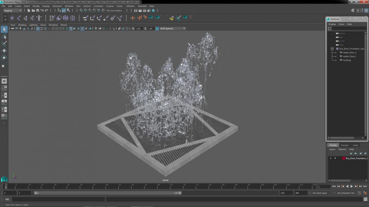 3D model Dry Deck Fountains Square