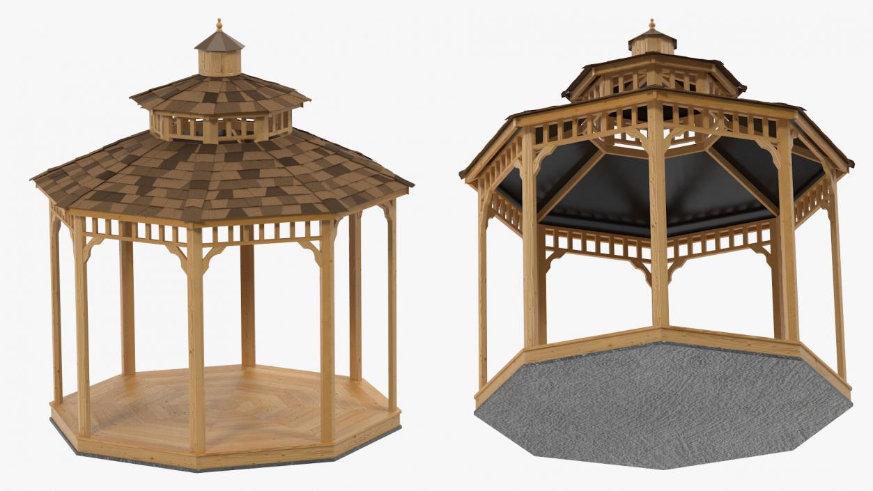 3D Wooden Gazebo model