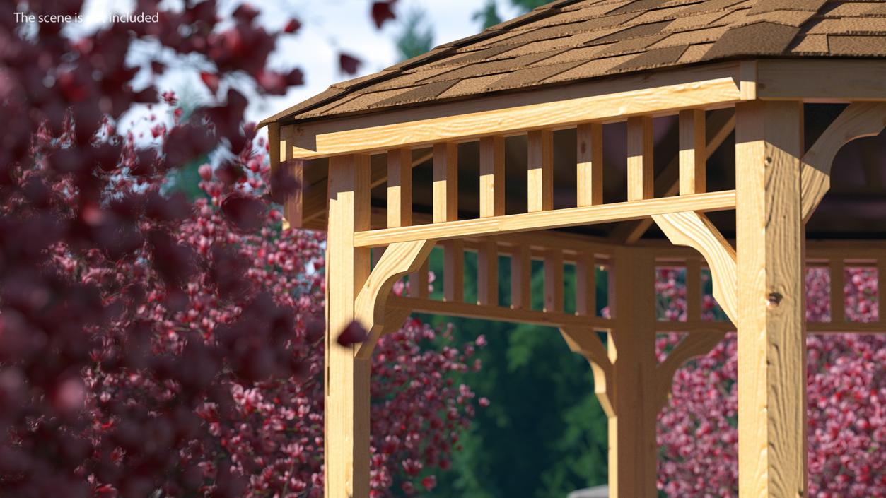 3D Wooden Gazebo model