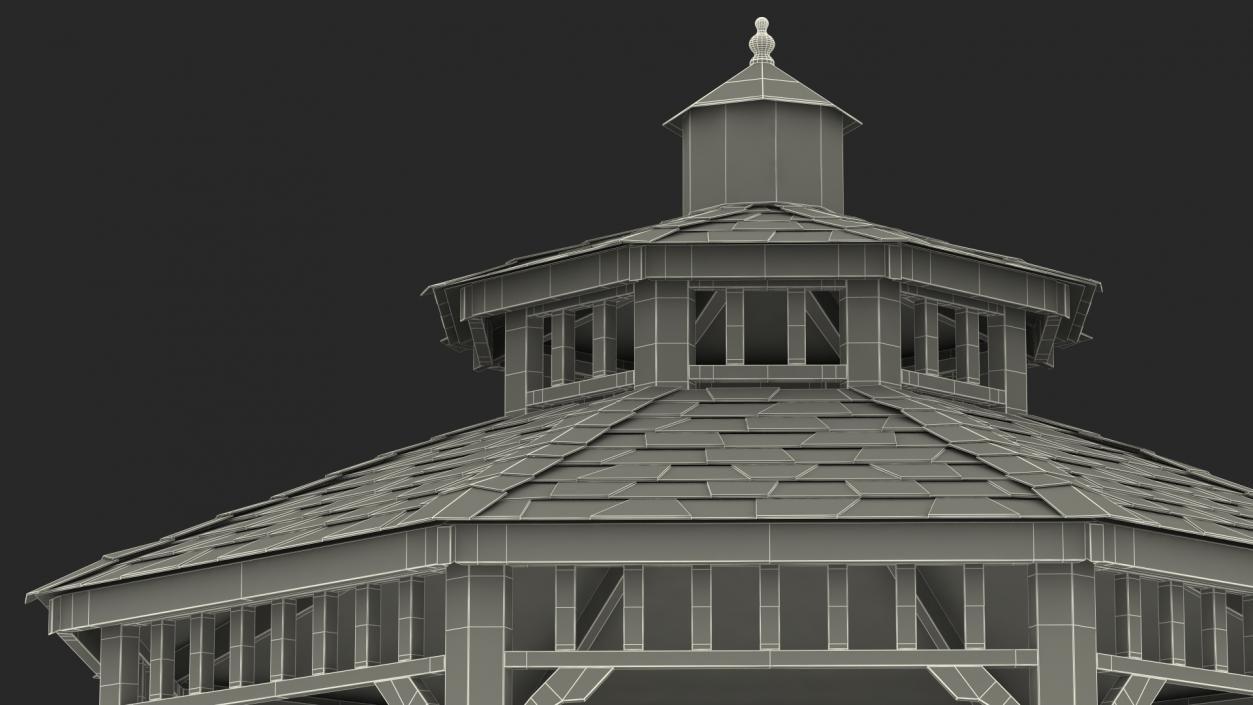 3D Wooden Gazebo model