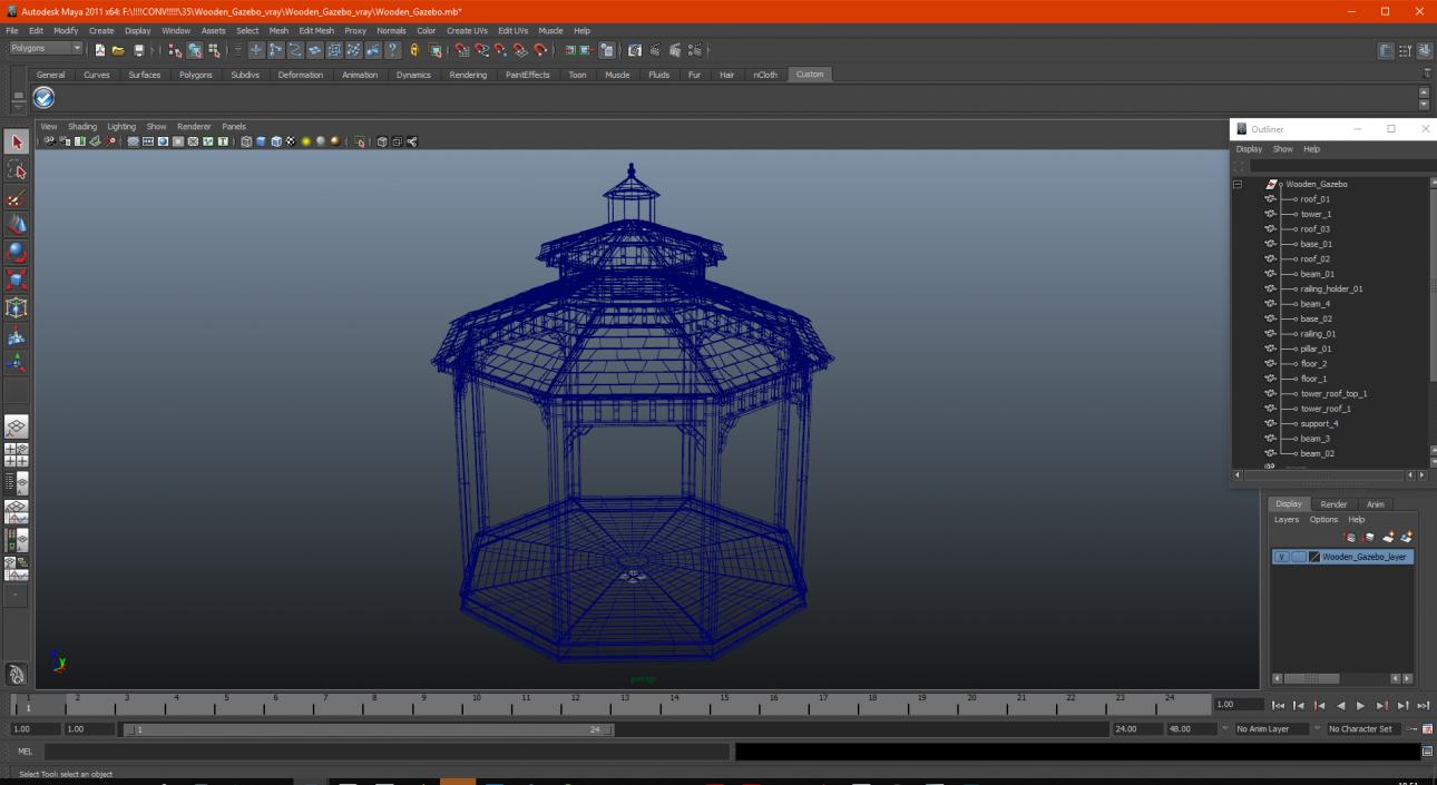 3D Wooden Gazebo model