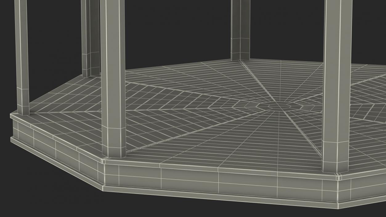 3D Wooden Gazebo model