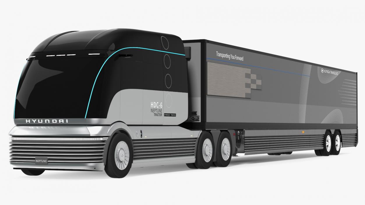 Hydrogen Concept Semi Truck Hyundai HDC-6 with Trailer 3D model