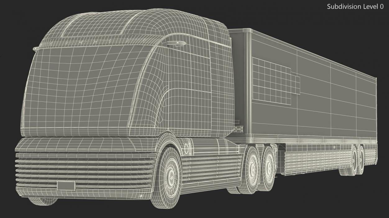 Hydrogen Concept Semi Truck Hyundai HDC-6 with Trailer 3D model