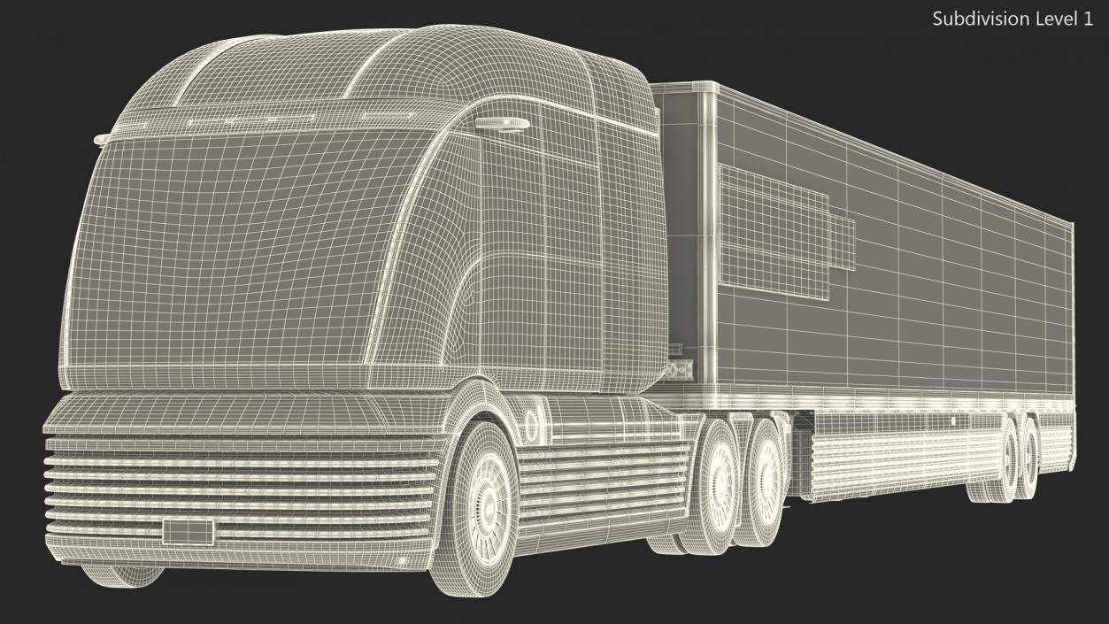 Hydrogen Concept Semi Truck Hyundai HDC-6 with Trailer 3D model