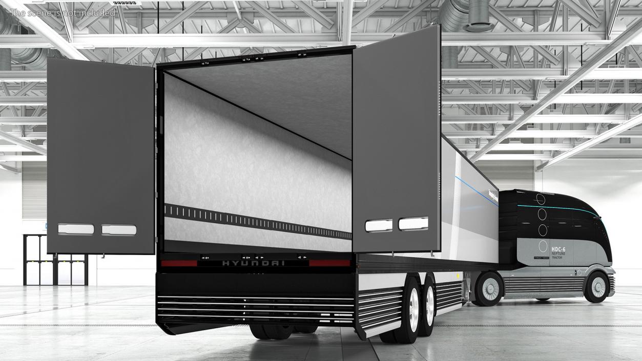 Hydrogen Concept Semi Truck Hyundai HDC-6 with Trailer 3D model