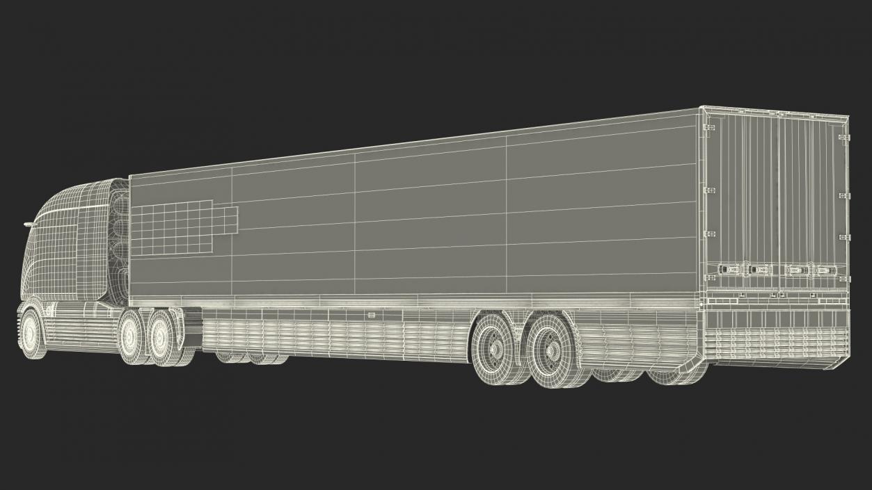 Hydrogen Concept Semi Truck Hyundai HDC-6 with Trailer 3D model