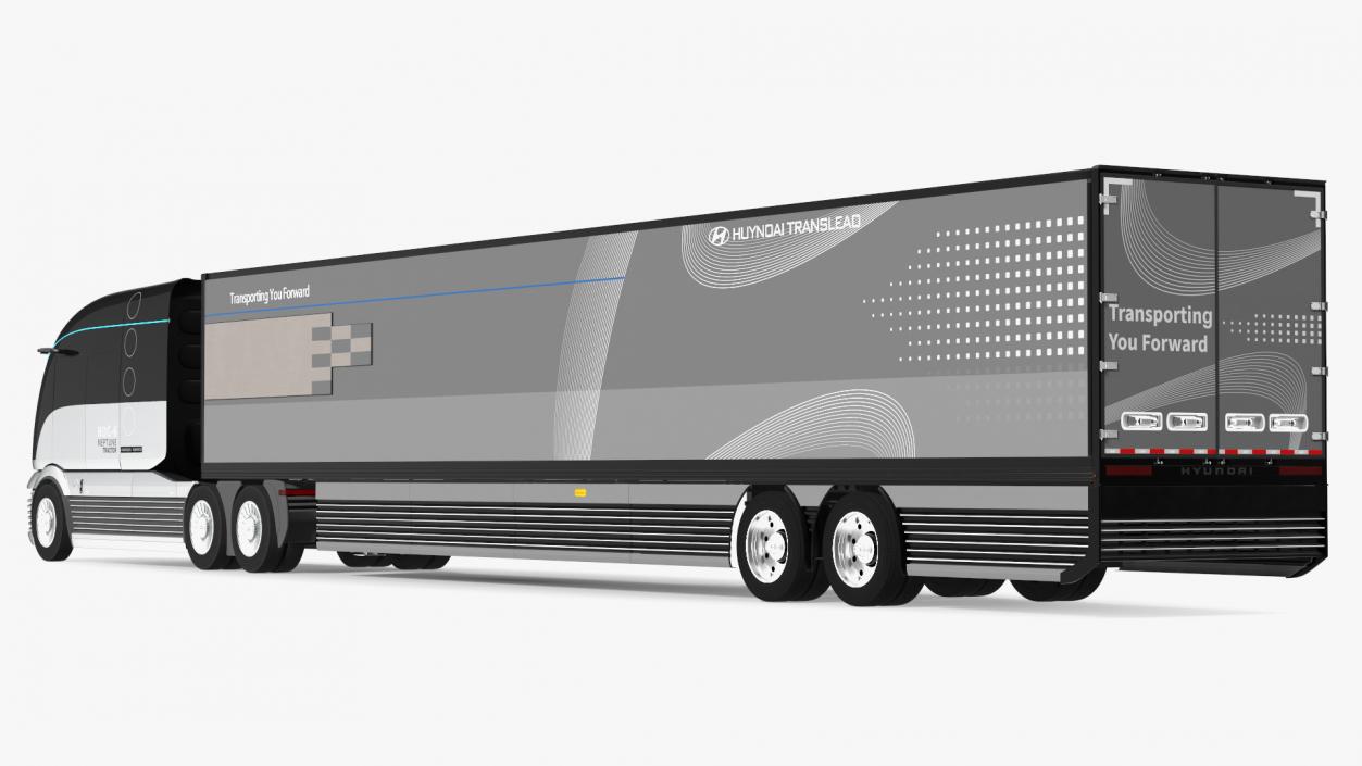 Hydrogen Concept Semi Truck Hyundai HDC-6 with Trailer 3D model