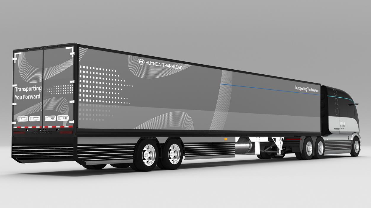 Hydrogen Concept Semi Truck Hyundai HDC-6 with Trailer 3D model