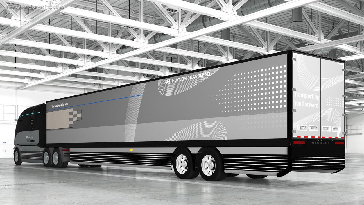 Hydrogen Concept Semi Truck Hyundai HDC-6 with Trailer 3D model