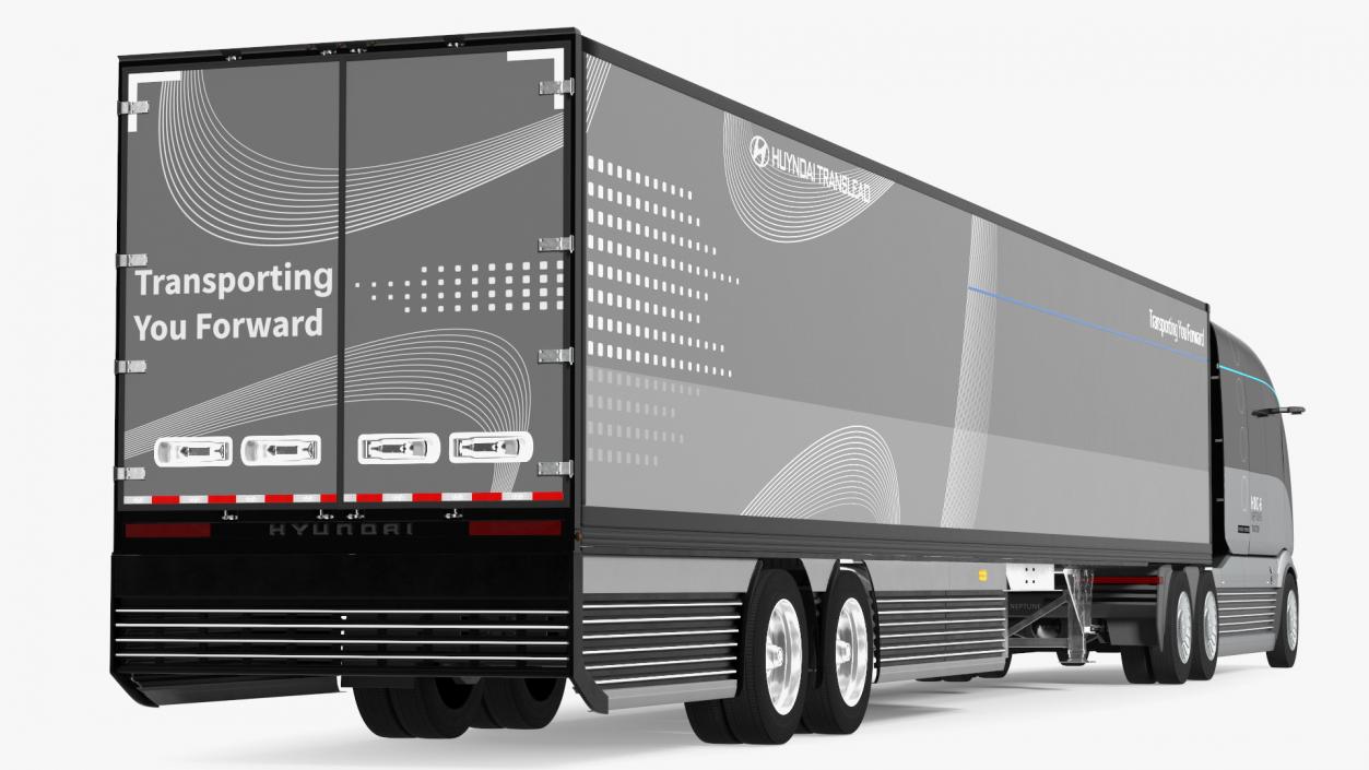 Hydrogen Concept Semi Truck Hyundai HDC-6 with Trailer 3D model