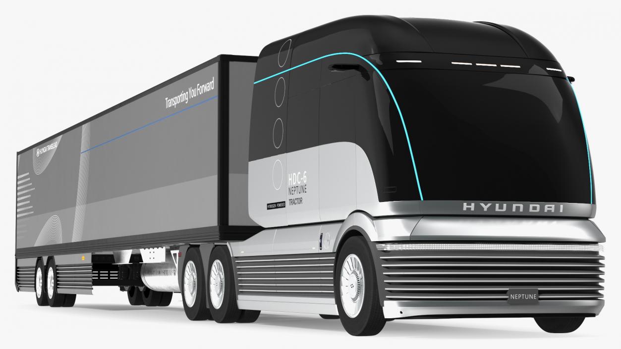 Hydrogen Concept Semi Truck Hyundai HDC-6 with Trailer 3D model