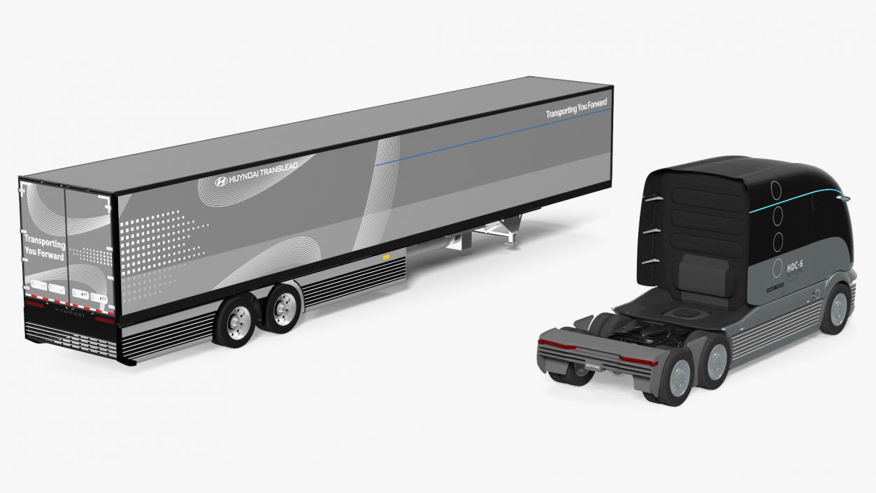 Hydrogen Concept Semi Truck Hyundai HDC-6 with Trailer 3D model