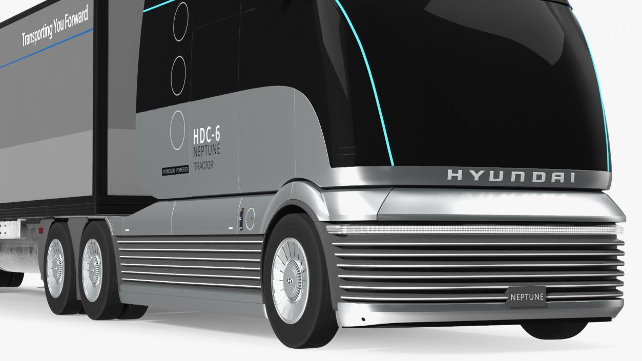 Hydrogen Concept Semi Truck Hyundai HDC-6 with Trailer 3D model