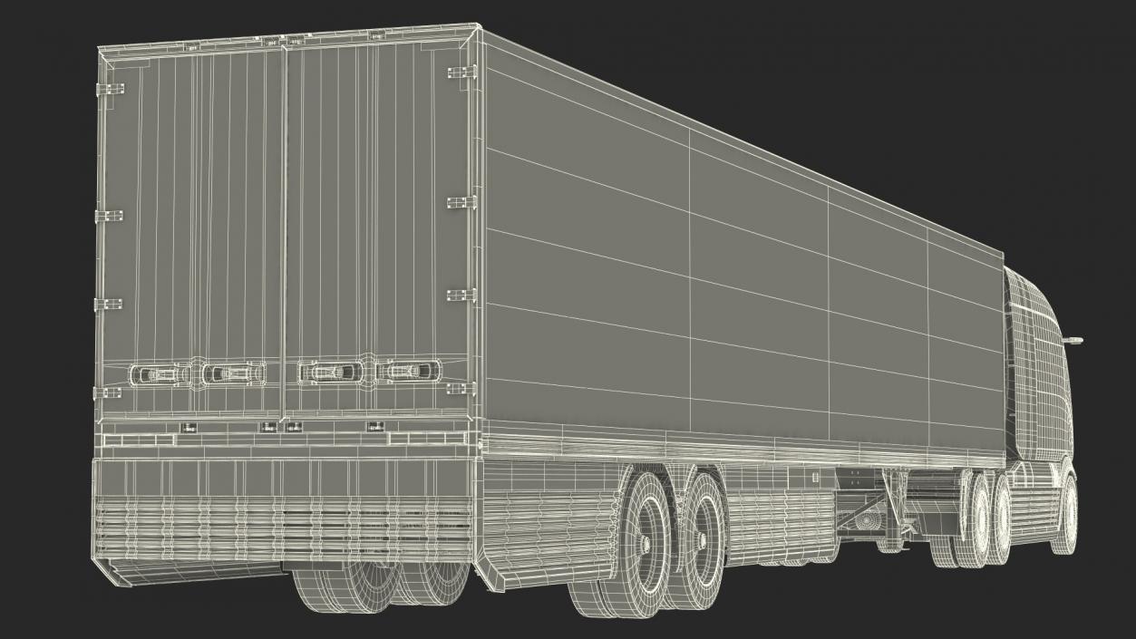 Hydrogen Concept Semi Truck Hyundai HDC-6 with Trailer 3D model