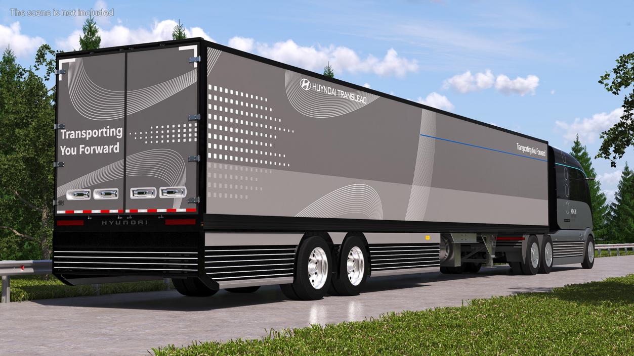 Hydrogen Concept Semi Truck Hyundai HDC-6 with Trailer 3D model