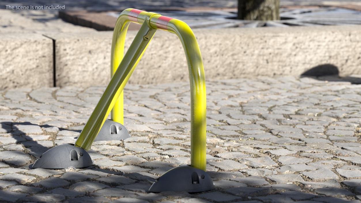 3D Foldable Parking Hoop Barrier Rigged