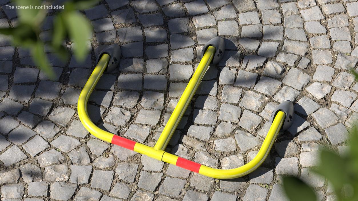 3D Foldable Parking Hoop Barrier Rigged