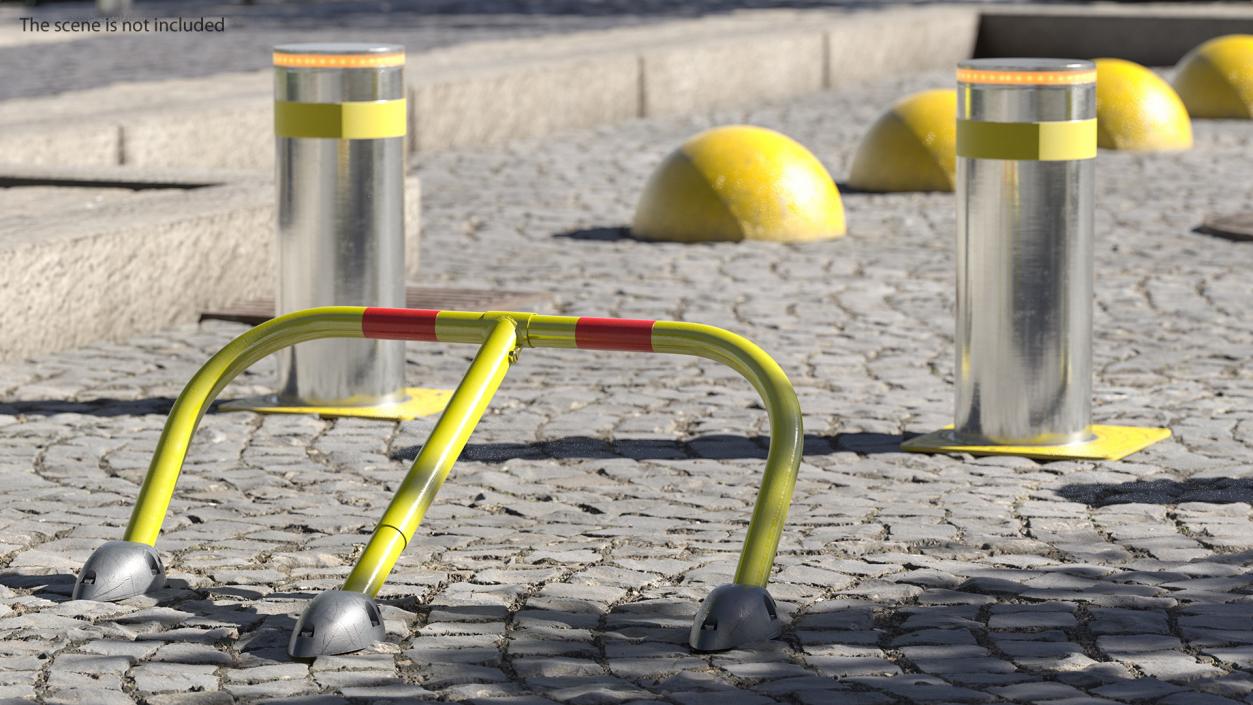 3D Foldable Parking Hoop Barrier Rigged