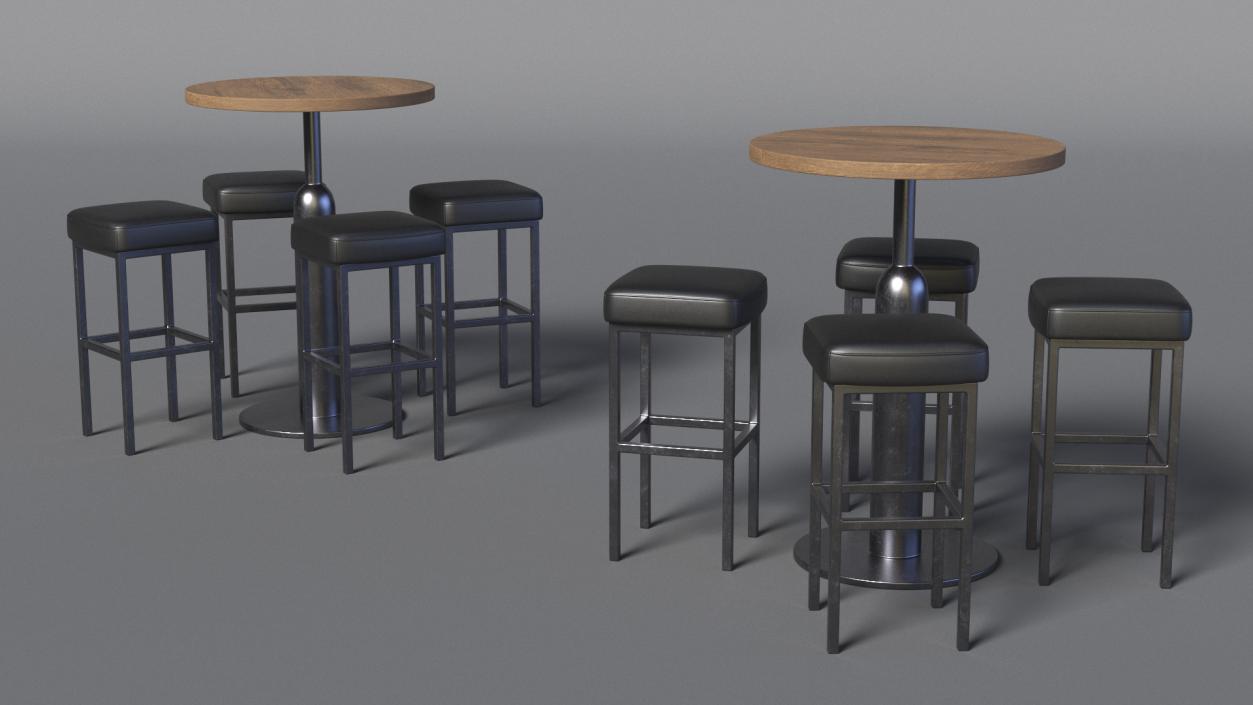 3D Bar Table with Stools