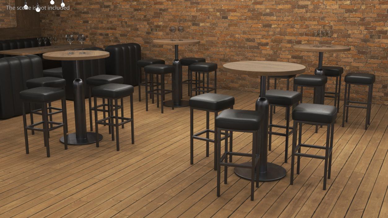 3D Bar Table with Stools