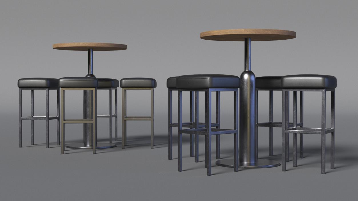 3D Bar Table with Stools