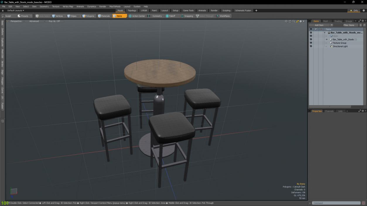 3D Bar Table with Stools