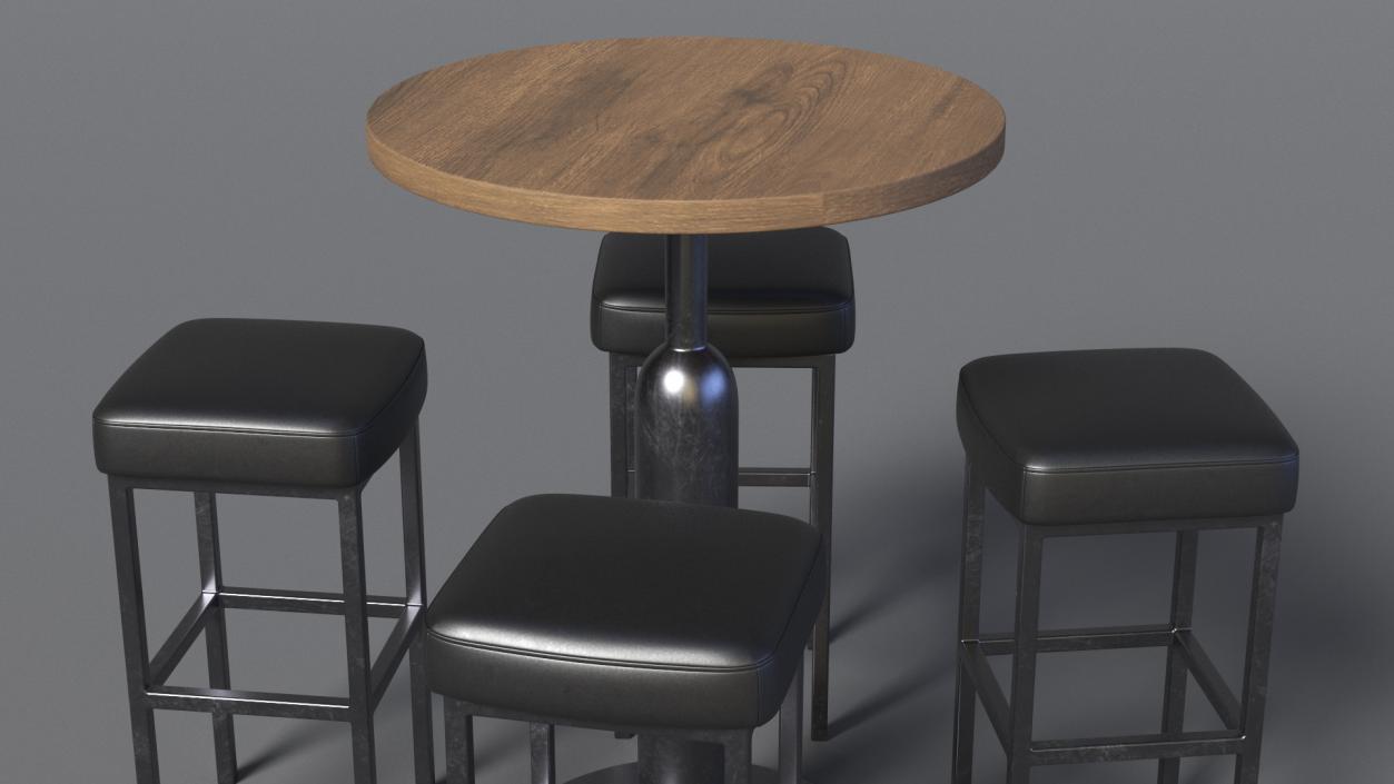 3D Bar Table with Stools