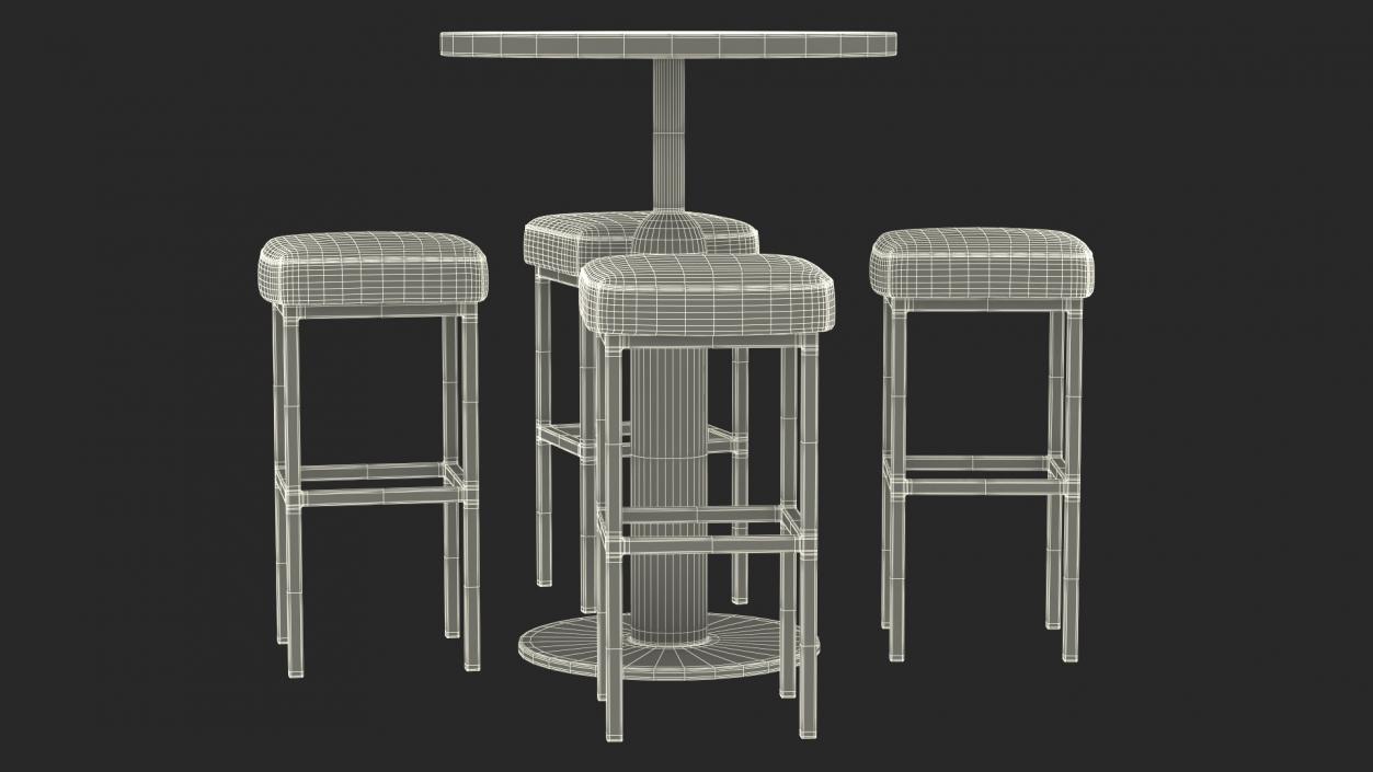 3D Bar Table with Stools