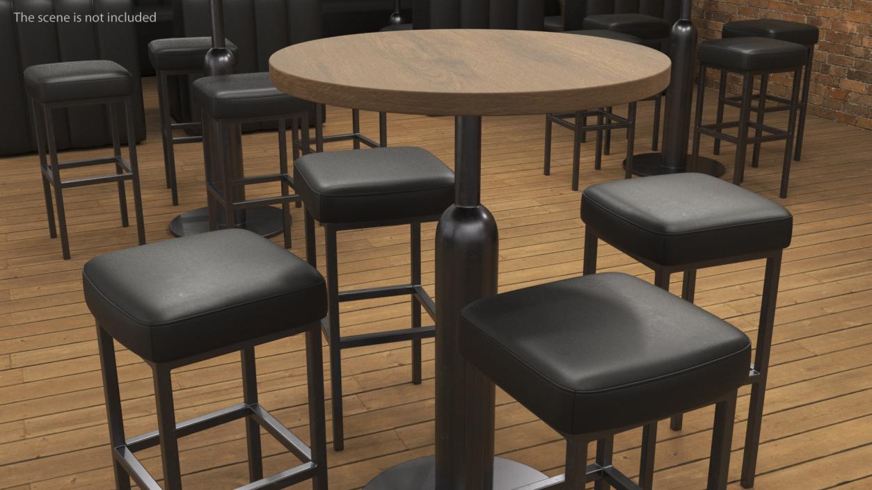 3D Bar Table with Stools