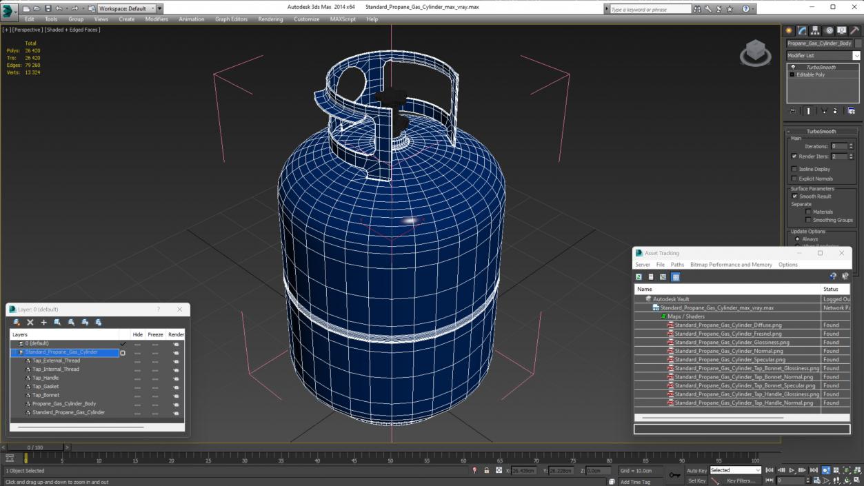 Standard Propane Gas Cylinder 3D model