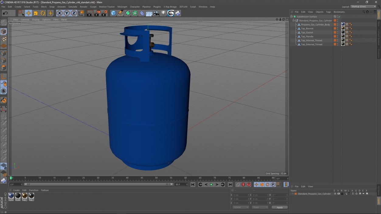 Standard Propane Gas Cylinder 3D model