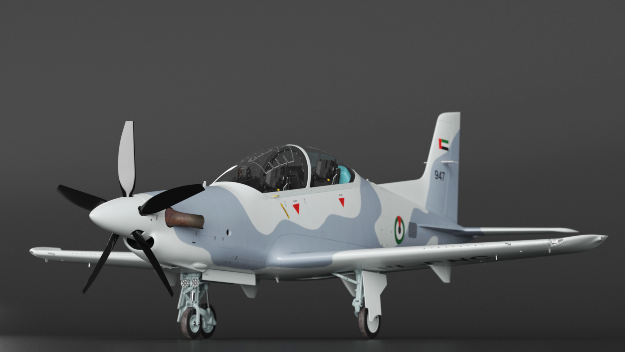 3D Training Aircraft Pilatus PC-21 Grey 2 model