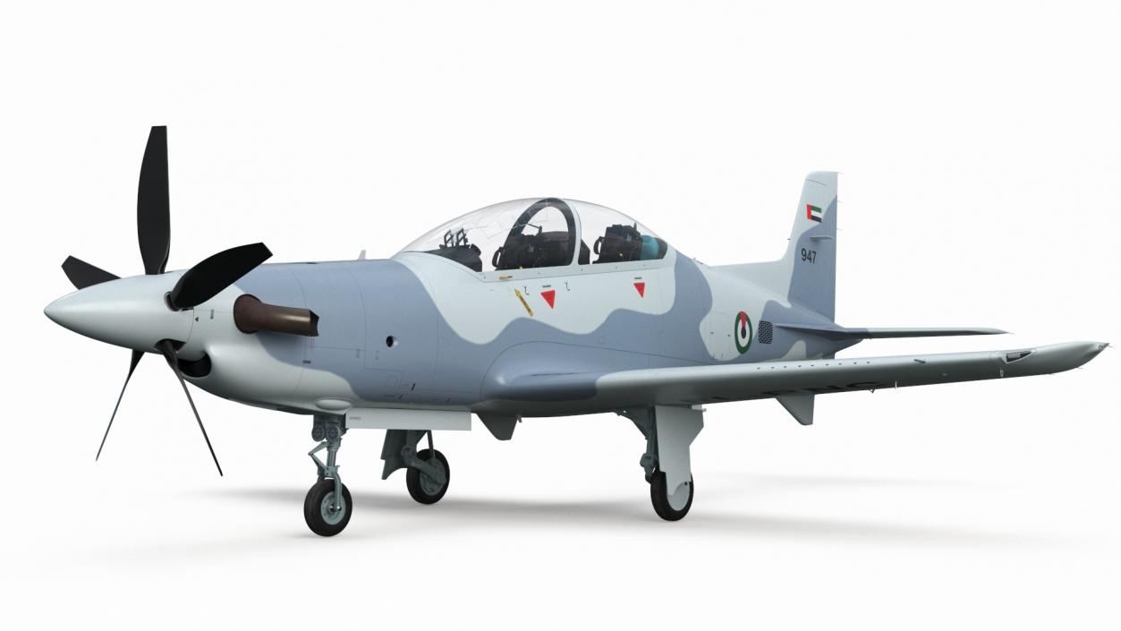 3D Training Aircraft Pilatus PC-21 Grey 2 model