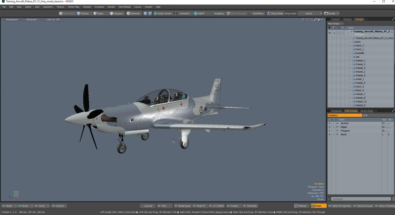 3D Training Aircraft Pilatus PC-21 Grey 2 model