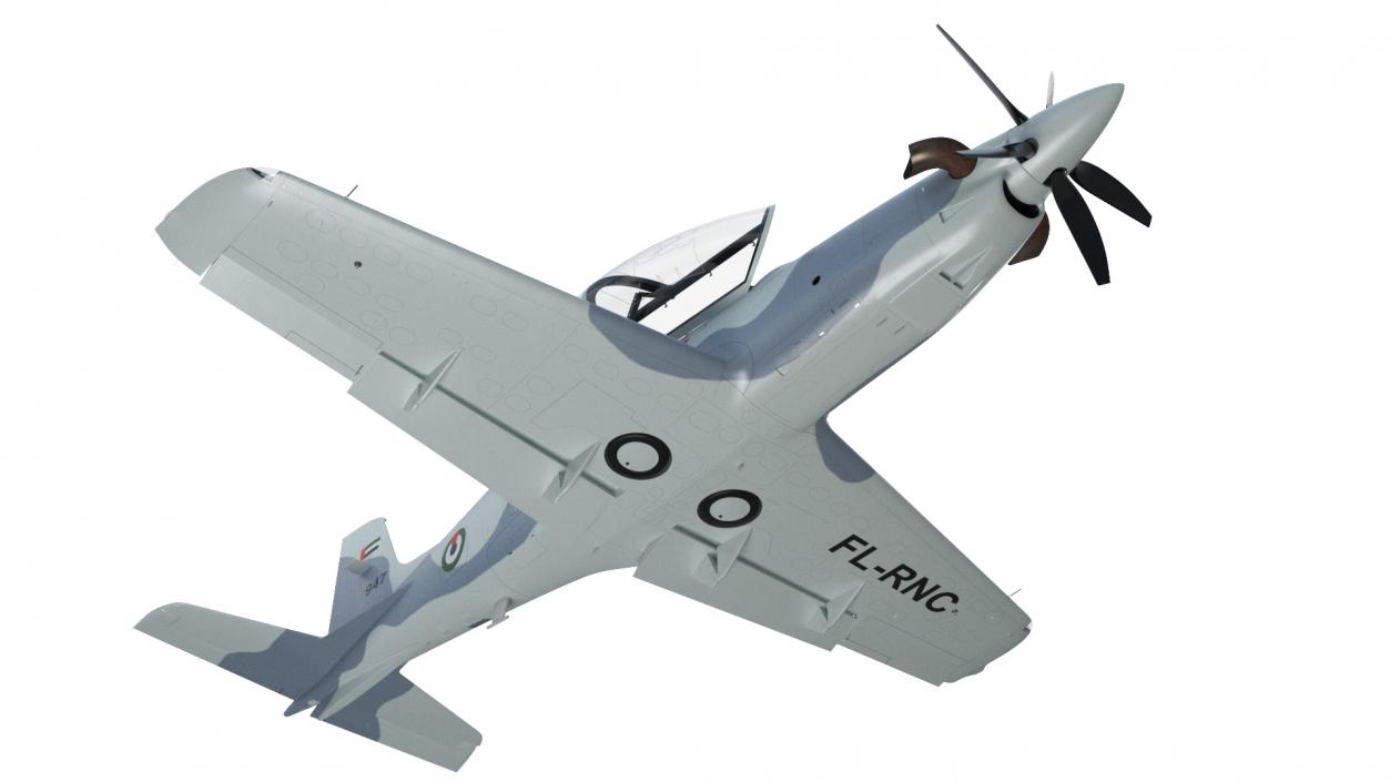 3D Training Aircraft Pilatus PC-21 Grey 2 model